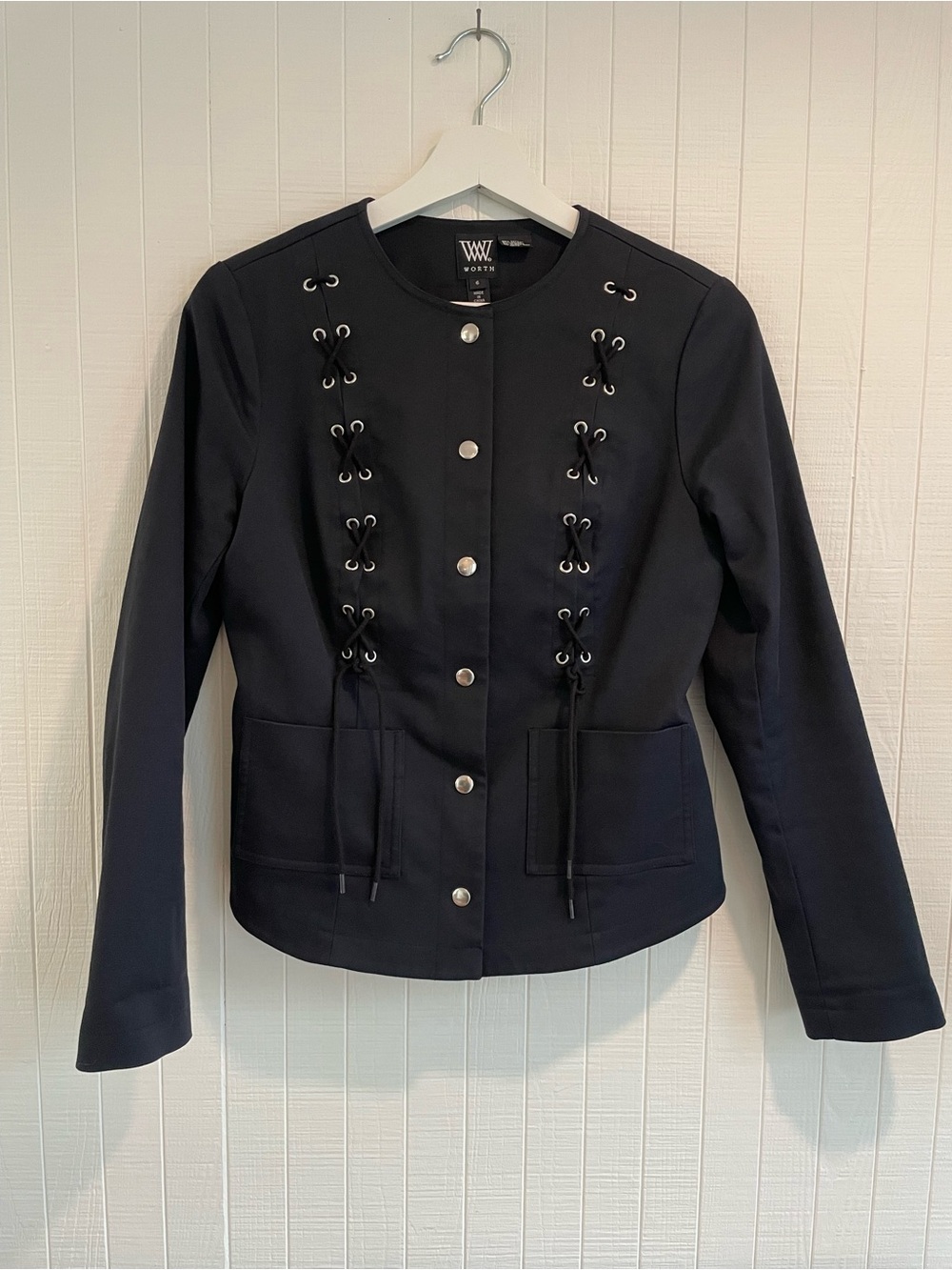 Worth New York Black Lace-Up Blazer - Like New